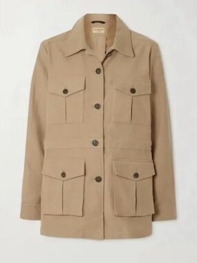 Purdey London Womens Cotton-Blend Field Jacket in Khaki